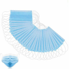 Маски одноразовые КОМПЛЕКТ 50 шт. медицинские 3-х слойные голубые (фильтр мельтблаун) SENSE