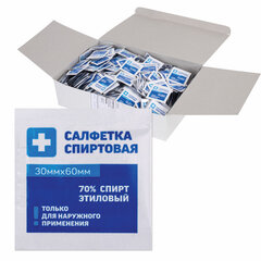 Спиртовые салфетки антисептические 30&times;60 мм КОМПЛЕКТ 800 шт., ГРАНИ, короб
