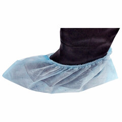 Бахилы из спанбонда низкие с двойной подошвой КОМПЛЕКТ 50 штук (25 пар), 65 г/<wbr/>м<sup>2</sup>, ГЕКСА, голубые