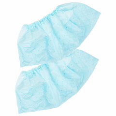 Бахилы из спанбонда низкие с двойной подошвой КОМПЛЕКТ 50 штук (25 пар), 65 г/<wbr/>м<sup>2</sup>, ГЕКСА, голубые