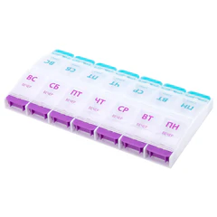 ТАБЛЕТНИЦА/Контейнер-органайзер для лекарств и витаминов "7 дней/2 приема MAXI", DASWERK (ДАСВЕРК), 631025