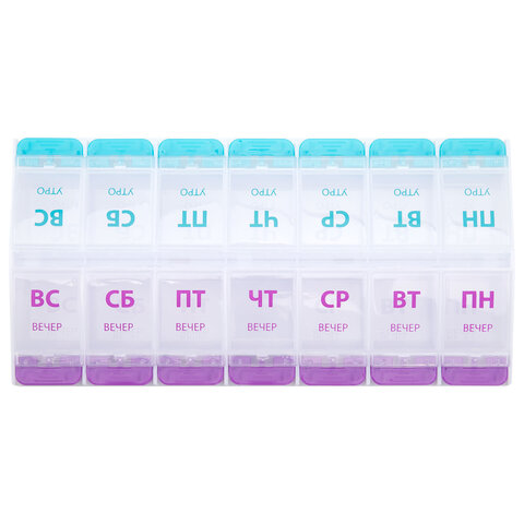 ТАБЛЕТНИЦА/Контейнер-органайзер для лекарств и витаминов "7 дней/2 приема MAXI", DASWERK (ДАСВЕРК), 631025 - фото 2