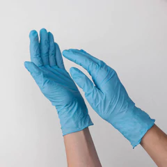 Перчатки смотровые нитриловые 50 пар (100 штук), CONNECT, голубые, размер 7-8, M (средний)