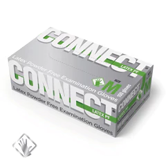 Перчатки смотровые латексные 50 пар (100 штук), CONNECT, размер 7-8, M (средний)