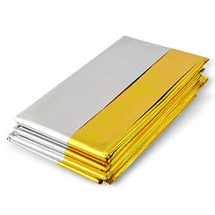 Термоодеяло покрывало изотермическое серебро/<wbr/>золото туристическое 160&times;210 см, DASWERK (ДАСВЕРК), 631157