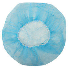 Шапочка-берет голубая, КОМПЛЕКТ 100 шт., спанбонд 14 г/<wbr/>м<sup>2</sup>, KLEVER