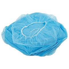 Шапочка-берет голубая, КОМПЛЕКТ 100 шт., спанбонд 14 г/<wbr/>м<sup>2</sup>, KLEVER