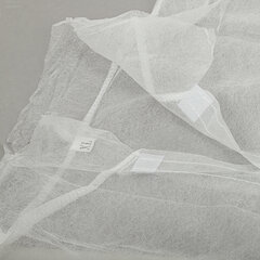 Халат одноразовый белый на липучках КОМПЛЕКТ 10 шт., XXL, 56-58 размер, 110 см, рукав на резинке, 25 г/<wbr/>м<sup>2</sup>, KLEVER