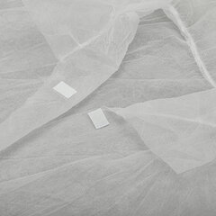 Халат одноразовый белый на липучках КОМПЛЕКТ 10 шт., XXL, 56-58 размер, 110 см, рукав на резинке, 25 г/<wbr/>м<sup>2</sup>, СНАБЛАЙН