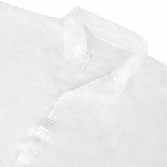 Халат одноразовый белый на липучках КОМПЛЕКТ 10 шт., XXL, 56-58 размер, 110 см, рукав на резинке, 30 г/<wbr/>м<sup>2</sup>, ОПТИТРЕЙД