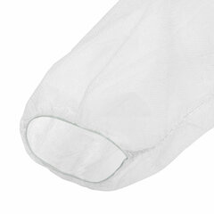 Халат одноразовый белый на липучках КОМПЛЕКТ 10 шт., XXL, 56-58 размер, 110 см, рукав на резинке, 30 г/<wbr/>м<sup>2</sup>, ОПТИТРЕЙД