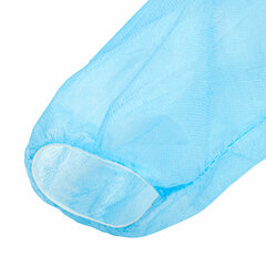 Халат одноразовый голубой на кнопках КОМПЛЕКТ 10 шт., XL, 52-54 размер, 110 см, рукав на резинке, 30 г/<wbr/>м<sup>2</sup>, ОПТИТРЕЙД