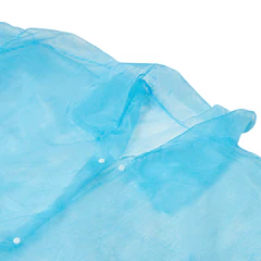 Халат одноразовый голубой на кнопках КОМПЛЕКТ 10 шт., XL, 52-54 размер, 110 см, рукав на резинке, 30 г/<wbr/>м<sup>2</sup>, ОПТИТРЕЙД