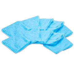 Халат одноразовый голубой на липучках КОМПЛЕКТ 10 шт., XXXL, 60-62 размер, 110 см, рукав на резинке, 30 г/<wbr/>м<sup>2</sup>, ОПТИТРЕЙД