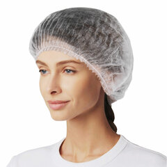 Шапочка &laquo;Шарлотта&raquo; белая, КОМПЛЕКТ 100 шт., спанбонд 10 г/<wbr/>м<sup>2</sup>, МЕДСЕРВИС