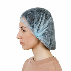 Шапочка &laquo;Шарлотта&raquo; голубая, КОМПЛЕКТ 100 шт., спанбонд 10 г/<wbr/>м<sup>2</sup>, МЕДСЕРВИС