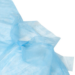 Халат одноразовый голубой на завязках КОМПЛЕКТ 10 шт., XXL, 56-58 размер, 140 см, рукав на резинке, 25 г/<wbr/>м<sup>2</sup>, СНАБЛАЙН