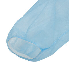 Халат одноразовый голубой на липучках КОМПЛЕКТ 10 шт., XL, 52-54 размер, 110 см, рукав на резинке, 20 г/<wbr/>м<sup>2</sup>, СНАБЛАЙН