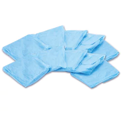 Халат одноразовый голубой на липучках КОМПЛЕКТ 10 шт., XL, 52-54 размер, 110 см, рукав на резинке, 20 г/<wbr/>м<sup>2</sup>, СНАБЛАЙН