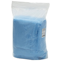 Халат одноразовый голубой на липучках КОМПЛЕКТ 10 шт., XXL, 56-58 размер, 110 см, рукав на резинке, 20 г/<wbr/>м<sup>2</sup> СНАБЛАЙН