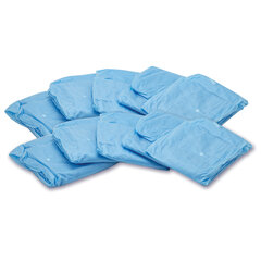 Халат одноразовый голубой на кнопках КОМПЛЕКТ 10 шт., XL, 52-54 размер, 110 см, рукав на резинке, 20 г/<wbr/>м<sup>2</sup>, СНАБЛАЙН