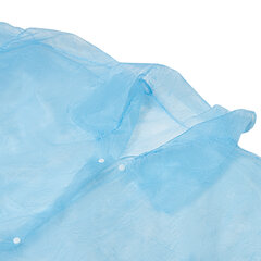 Халат одноразовый голубой на кнопках КОМПЛЕКТ 10 шт., XL, 52-54 размер, 110 см, рукав на резинке, 20 г/<wbr/>м<sup>2</sup>, СНАБЛАЙН