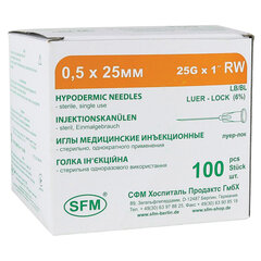 Иглы инъекционные одноразовые SFM 0,50 х 25 &mdash; 25G, КОМПЛЕКТ 100 шт.