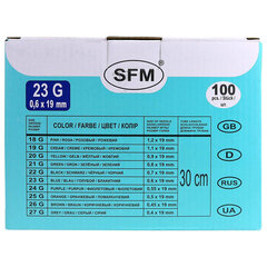 Иглы-бабочки для вливания в малые вены SFM 0,6 х 19 &mdash; 23G, КОМПЛЕКТ 100 штук, LUER