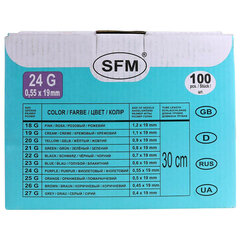 Иглы-бабочки для вливания в малые вены SFM 0,55 х 19 &mdash; 24G, КОМПЛЕКТ 100 штук, LUER