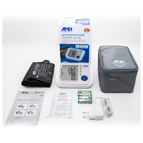 Тонометр AND UA-1300, манжета 23-37 см, автоматический, на плечо, адаптер питания