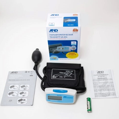 Тонометр (МЕД РегУд) AND UA-604, манжета 22-32 см, полуавтоматический, на плечо, питание 1хАА