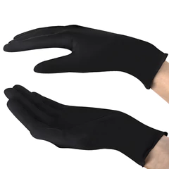 Перчатки нитриловые медицинские смотровые SFM Supersoft N136, Германия, 100 пар (200 штук), размер 7-8, M (средний), черные