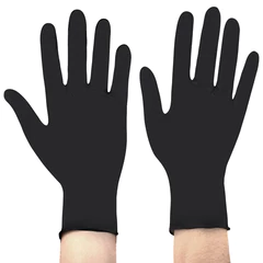 Перчатки нитриловые медицинские смотровые SFM Supersoft N136, Германия, 100 пар (200 штук), размер 7-8, M (средний), черные