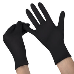 Перчатки нитриловые медицинские смотровые SFM Supersoft N136, Германия, 100 пар (200 штук), размер 8-9, L (большой), черные