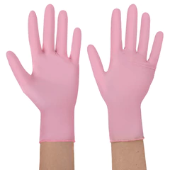 Перчатки нитриловые медицинские смотровые SFM Supersoft PINK, Германия, 100 пар (200 штук), размер 9-10, L (большой), розовые
