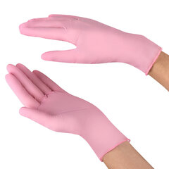 Перчатки нитриловые медицинские смотровые SFM Supersoft PINK, Германия, 100 пар (200 штук), размер 9-10, L (большой), розовые