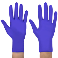 Перчатки нитриловые медицинские смотровые SFM Supersoft N135, Германия, 100 пар (200 штук), размер 7-8, M (средний), фиолетовые