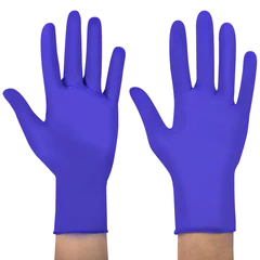 Перчатки нитриловые медицинские смотровые SFM Supersoft N135, Германия, 100 пар (200 штук), размер 8-9, L (большой), фиолетовые