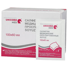 Спиртовые салфетки антисептические 60х100 мм, КОМПЛЕКТ 100 шт., SOYUZ, короб