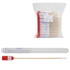 Зонд-тампон в пробирке без среды, длина 15 см, дерево/хлопок, стерильный, КОМПЛЕКТ 100 шт., MR MED