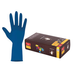 Перчатки латексные смотровые 25 пар (50 штук), размер 8-9, L (большой), синие, SAFE&CARE High Risk DL/TL210