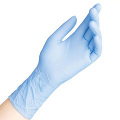 Перчатки нитриловые смотровые 50 пар (100 шт.), голубые, SAFE&amp;CARE ZN302, размер S (малый), ЧЗ