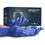 Перчатки нитриловые смотровые 50 пар (100 штук), размер 7-8, M (средний), сиреневые, BENOVY MultiColor