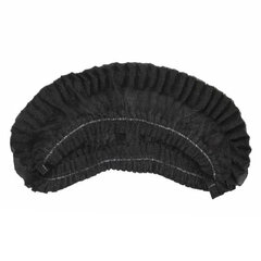 Шапочка &laquo;Шарлотта&raquo; черная, КОМПЛЕКТ 100 шт., спанбонд 10 г/<wbr/>м<sup>2</sup>, МЕДСЕРВИС