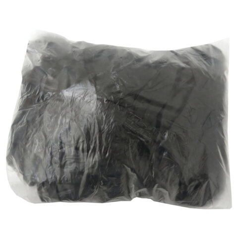 Бахилы КОМПЛЕКТ 100шт (50пар) ЭКСТРА, 39х14см, двойная резинка, 30мкм, 3,6г, черные, ELEGREEN, 6172