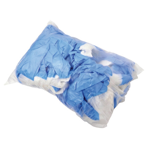 Бахилы двойные КОМПЛЕКТ 100шт (50пар) СУПЕР ЭКСТРА, 39х14см, двойн резин, 54мкм, 5,1г, ELEGREEN,5593