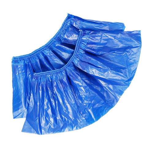 Бахилы двойные, КОМПЛЕКТ 500 шт. (250 пар), STRONG, 39х14 см, двойная резинка, 96 мкм, 10 г, ELEGREEN, НД2-8/40/2р-С-С - фото 2