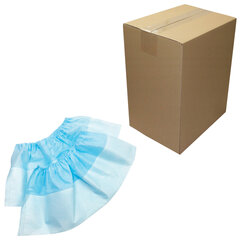 Бахилы ламинированные, КОМПЛЕКТ 500 шт., 38х16 см, спанбонд + ПВД, 100 мкм, 13 г, голубые, ELEGREEN