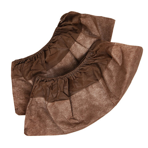 Бахилы ламинированные КОМПЛЕКТ 500шт, 38х16см, спанбонд + ПВД, 100мкм, 13г, коричнев, ELEGREEN, 5043