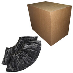 Бахилы двойные, КОМПЛЕКТ 500 шт. (250 пар), STRONG, 39х14 см, 100 мкм, 10 г, черные, ELEGREEN